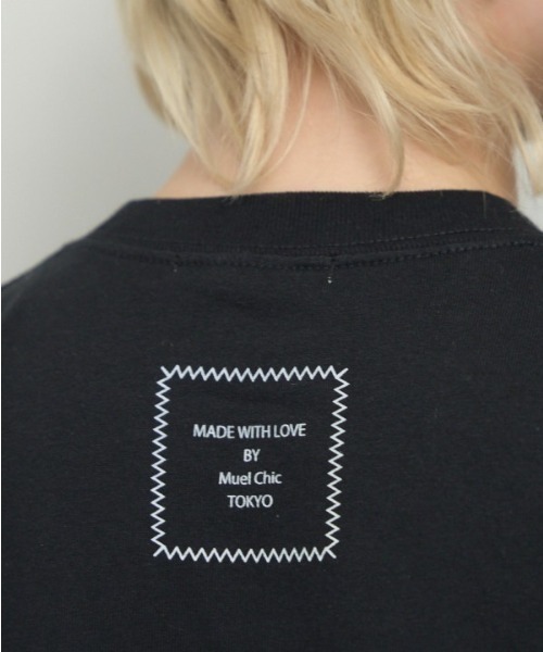 Muel Chic(ミュエルシック)の「Embroidery Tshirt エンブロイダリーTシャツ(Tシャツ/カットソー・レディース・サンドベージュ/ライトグレー/スミクロ・FREE)」の8枚目の写真