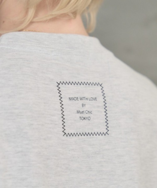 Muel Chic(ミュエルシック)の「Embroidery Tshirt エンブロイダリーTシャツ(Tシャツ/カットソー・レディース・サンドベージュ/ライトグレー/スミクロ・FREE)」の16枚目の写真
