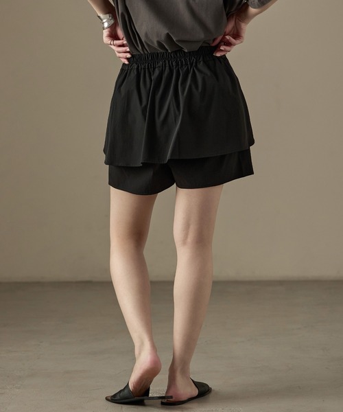 Fashion Letter（ファッションレター）の「水陸両用 フリルデザイン ラッシュガード ショートパンツ（ラッシュガード・レディース・ブラック・M）」の8枚目の写真