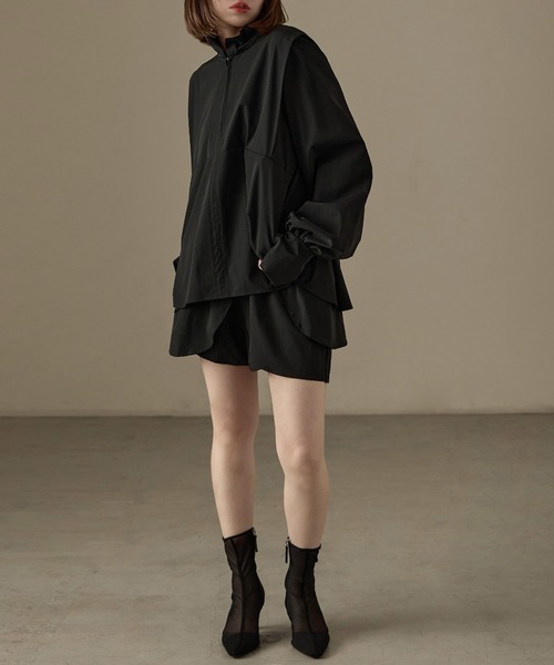 Fashion Letter（ファッションレター）の「水陸両用 フリルデザイン ラッシュガード ショートパンツ（ラッシュガード・レディース・ブラック・M）」の11枚目の写真