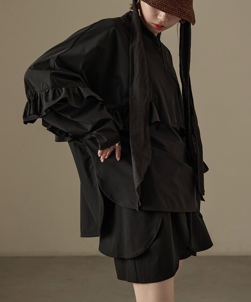 Fashion Letter（ファッションレター）の「水陸両用 フリルデザイン ラッシュガード ショートパンツ（ラッシュガード・レディース・ブラック・M）」の13枚目の写真