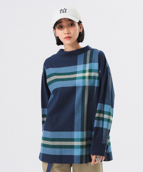 BEAMS BOY（ビームスボーイ）の「【2/5再値下げ】ビッグ タータン バスク シャツ（シャツ/ブラウス・レディース・ネイビー/オレンジ/ダークグリーン・ONE SIZE）」の15枚目の写真