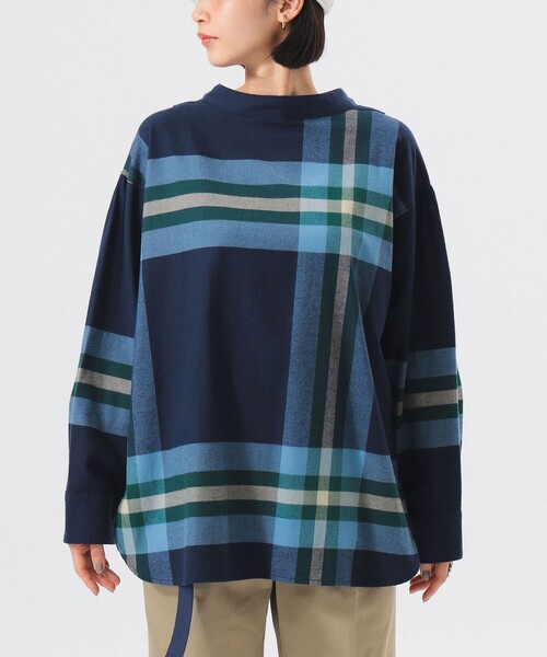BEAMS BOY（ビームスボーイ）の「【2/5再値下げ】ビッグ タータン バスク シャツ（シャツ/ブラウス・レディース・ネイビー/オレンジ/ダークグリーン・ONE SIZE）」の16枚目の写真