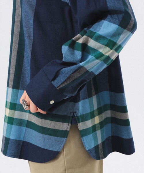 BEAMS BOY（ビームスボーイ）の「【2/5再値下げ】ビッグ タータン バスク シャツ（シャツ/ブラウス・レディース・ネイビー/オレンジ/ダークグリーン・ONE SIZE）」の20枚目の写真