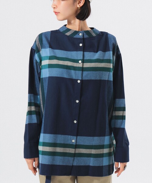 BEAMS BOY（ビームスボーイ）の「【2/5再値下げ】ビッグ タータン バスク シャツ（シャツ/ブラウス・レディース・ネイビー/オレンジ/ダークグリーン・ONE SIZE）」の21枚目の写真