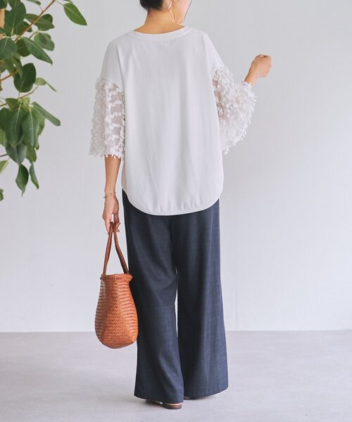 BEARDSLEY(ビアズリー)の「マルチウエストリブパンツ(その他パンツ・レディース・ライトグレー/インディゴブルー/ベージュ/ブラック・1/2/0/TM/3/PM)」の8枚目の写真