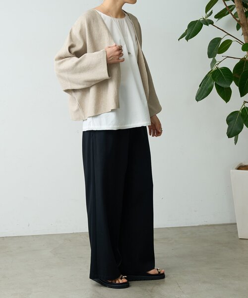 BEARDSLEY(ビアズリー)の「マルチウエストリブパンツ(その他パンツ・レディース・ライトグレー/インディゴブルー/ベージュ/ブラック・1/2/0/TM/3/PM)」の15枚目の写真