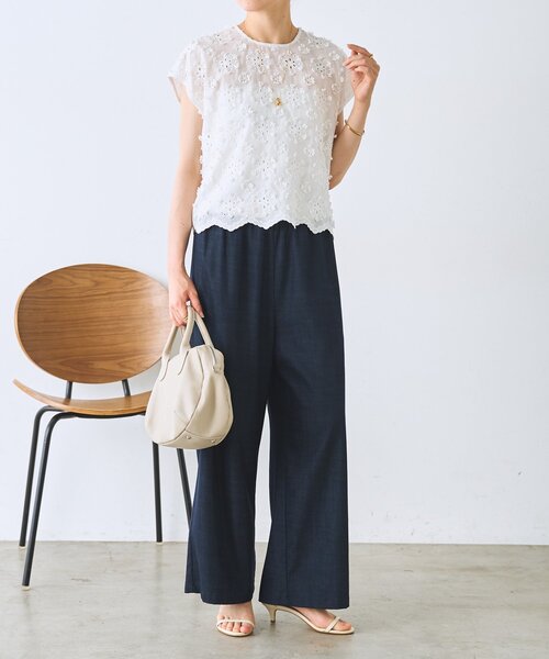BEARDSLEY(ビアズリー)の「マルチウエストリブパンツ《7サイズ展開》【セットアップ】(その他パンツ・レディース・ライトグレー/インディゴブルー/ベージュ/ブラック・1/2/0/TM/3/PM/00)」の15枚目の写真