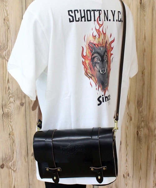 schott（ショット）の「SCHOTT TOOL BAG（ショルダーバッグ・メンズ・ブラック・FREE）」の3枚目の写真