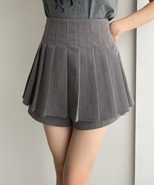 one after another NICE CLAUP(ワンアフターアナザーナイスクラップ)の「レイヤードプリーツスカパン(その他パンツ・レディース・モカ/杢グレー/ブラック/アイボリー・MEDIUM/SMALL)」の3枚目の写真