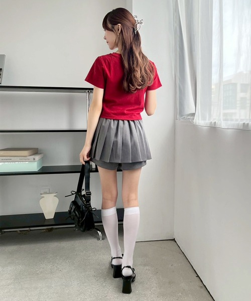 one after another NICE CLAUP(ワンアフターアナザーナイスクラップ)の「レイヤードプリーツスカパン(その他パンツ・レディース・モカ/杢グレー/ブラック/アイボリー・MEDIUM/SMALL)」の20枚目の写真