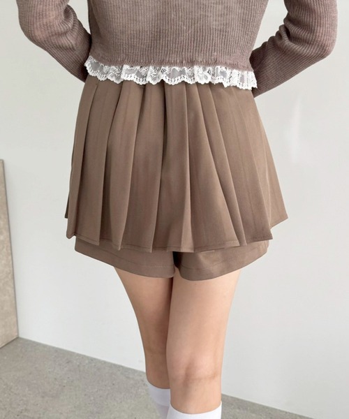 one after another NICE CLAUP(ワンアフターアナザーナイスクラップ)の「レイヤードプリーツスカパン(その他パンツ・レディース・モカ/杢グレー/ブラック/アイボリー・MEDIUM/SMALL)」の18枚目の写真