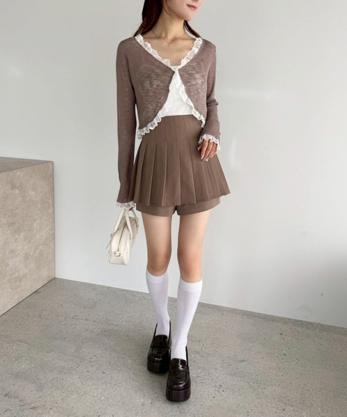 one after another NICE CLAUP(ワンアフターアナザーナイスクラップ)の「レイヤードプリーツスカパン(その他パンツ・レディース・モカ/杢グレー/ブラック/アイボリー・MEDIUM/SMALL)」の14枚目の写真