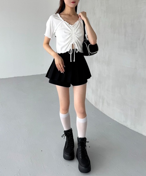 セール】レイヤードプリーツスカパン（その他パンツ）｜one after