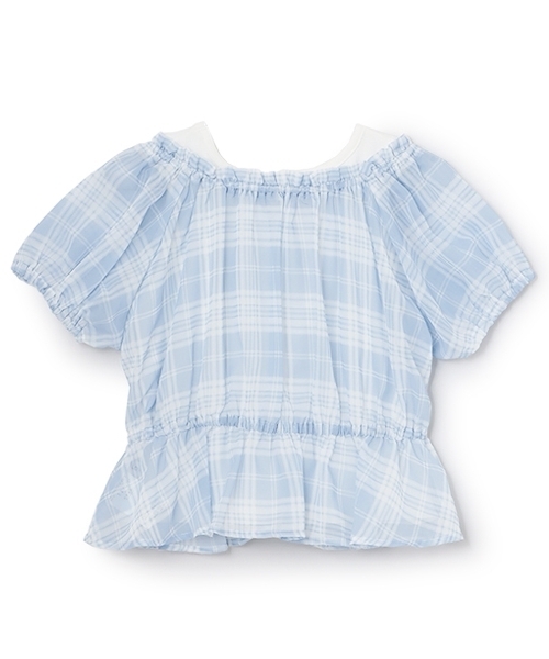 LOVETOXIC（ラブトキシック）の「チェックオフショルインナーセット（アンサンブル・キッズ・ブラック/サックスブルー/オフホワイト・S:140cm/130cm/M:150cm/L:160cm）」の10枚目の写真