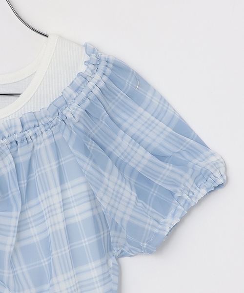 LOVETOXIC（ラブトキシック）の「チェックオフショルインナーセット（アンサンブル・キッズ・ブラック/サックスブルー/オフホワイト・S:140cm/130cm/M:150cm/L:160cm）」の13枚目の写真