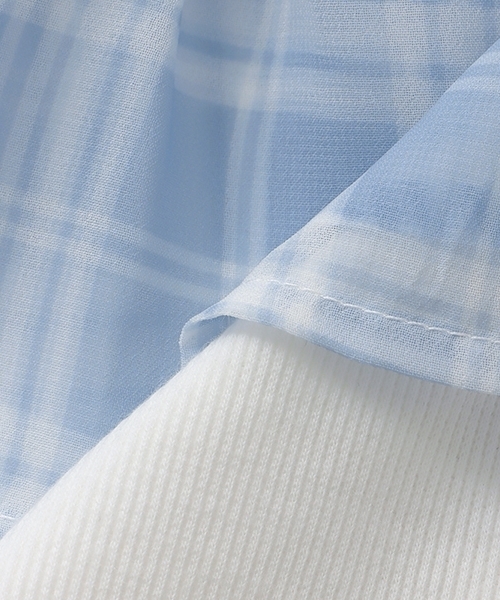 LOVETOXIC（ラブトキシック）の「チェックオフショルインナーセット（アンサンブル・キッズ・ブラック/サックスブルー/オフホワイト・S:140cm/130cm/M:150cm/L:160cm）」の16枚目の写真