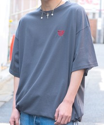 Starting Over（スターティングオーバー）の「【Starting Over/スターティングオーバー】ONE POINT LOGO EMBROIDERY DRAW CODE T-SHIRT / ワンポイント ロゴ刺繍 ドローコード デザイン クルーネック 半袖 Tシャツ（Tシャツ/カットソー）」