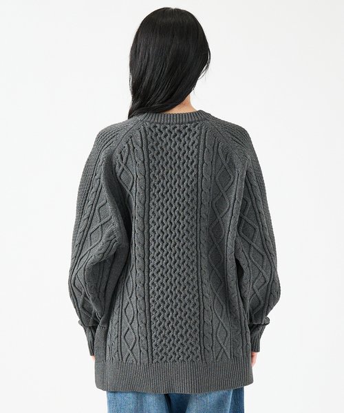 FORTUNA HOMME(フォルトゥナオム)の「【FORTUNA/フォルトゥナ】ECOTEC-Knit/ケーブル柄ニットプルオーバー/ユニセックス【WEB限定】(ニット/セーター・メンズ・チャコールグレー/ブラウン/ブラック・L/M)」の12枚目の写真