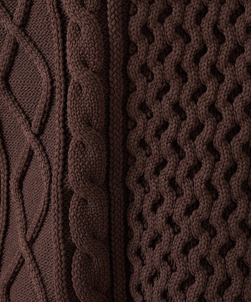 FORTUNA HOMME(フォルトゥナオム)の「【FORTUNA/フォルトゥナ】ECOTEC-Knit/ケーブル柄ニットプルオーバー/ユニセックス【WEB限定】(ニット/セーター・メンズ・チャコールグレー/ブラウン/ブラック・L/M)」の20枚目の写真