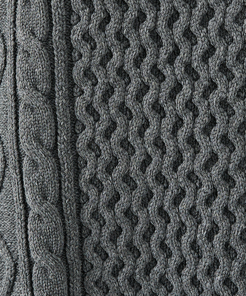 FORTUNA HOMME(フォルトゥナオム)の「【FORTUNA/フォルトゥナ】ECOTEC-Knit/ケーブル柄ニットプルオーバー/ユニセックス【WEB限定】(ニット/セーター・メンズ・チャコールグレー/ブラウン/ブラック・L/M)」の21枚目の写真