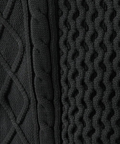 FORTUNA HOMME(フォルトゥナオム)の「【FORTUNA/フォルトゥナ】ECOTEC-Knit/ケーブル柄ニットプルオーバー/ユニセックス【WEB限定】(ニット/セーター・メンズ・チャコールグレー/ブラウン/ブラック・L/M)」の22枚目の写真