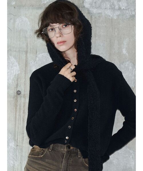 VEQUM（VEQUM）の「【VEQUM】MOLE KNIT CARDIGUAN（カーディガン/ボレロ・レディース・グレー/ブラウン/ブラック・FREE）」の2枚目の写真