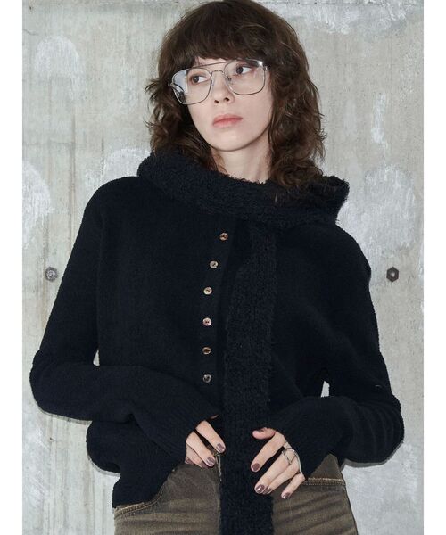 VEQUM（VEQUM）の「【VEQUM】MOLE KNIT CARDIGUAN（カーディガン/ボレロ・レディース・グレー/ブラウン/ブラック・FREE）」の6枚目の写真