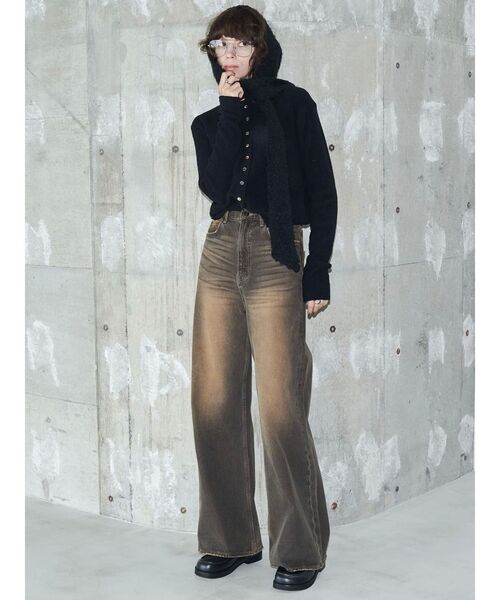 VEQUM（VEQUM）の「【VEQUM】MOLE KNIT CARDIGUAN（カーディガン/ボレロ・レディース・グレー/ブラウン/ブラック・FREE）」の9枚目の写真