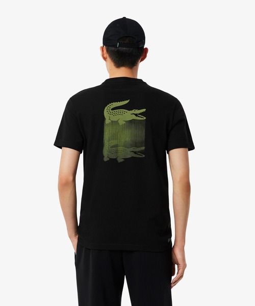 LACOSTE（ラコステ）の「フェイドエフェクトワニロゴバックプリントウルトラドライTシャツ（Tシャツ/カットソー・メンズ・ブラック/オリーブ/ブルー/オフホワイト・4/3/5）」の3枚目の写真
