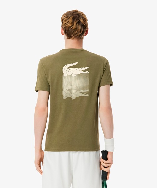 LACOSTE（ラコステ）の「フェイドエフェクトワニロゴバックプリントウルトラドライTシャツ（Tシャツ/カットソー・メンズ・ブラック/オリーブ/ブルー/オフホワイト・4/3/5）」の7枚目の写真