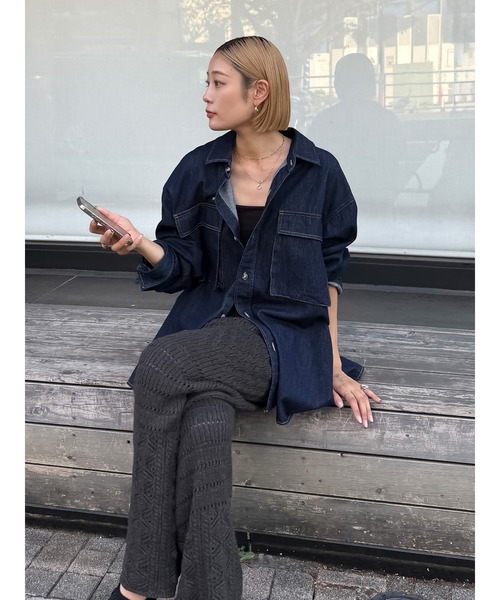 Ungrid（アングリッド）の「デニムルーズシャツ（シャツ/ブラウス・レディース・インディゴブルー/ブルー・FREE）」の2枚目の写真