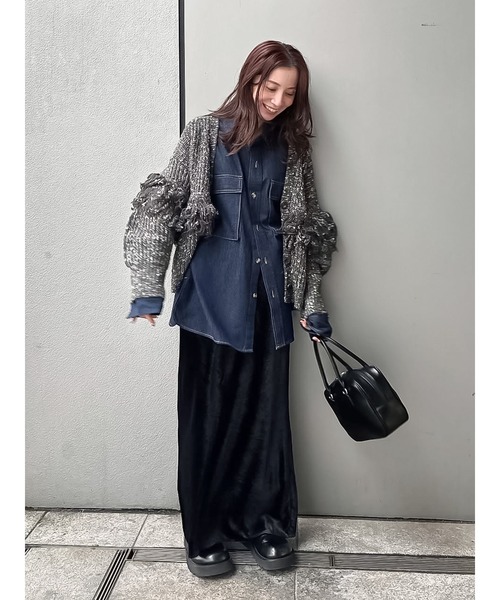 Ungrid（アングリッド）の「デニムルーズシャツ（シャツ/ブラウス・レディース・インディゴブルー/ブルー・FREE）」の6枚目の写真