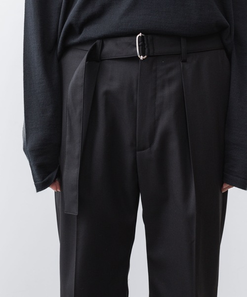 ATTACHMENT（アタッチメント）の「【 LIMITED 】WO/PE ストレッチギャバジン ベルテッドトラウザーズ / WO/PE STRECH GABARDINE BELTED TROUSERS（スラックス・メンズ・ダークグレー/ブラック・1/3/2）」の11枚目の写真