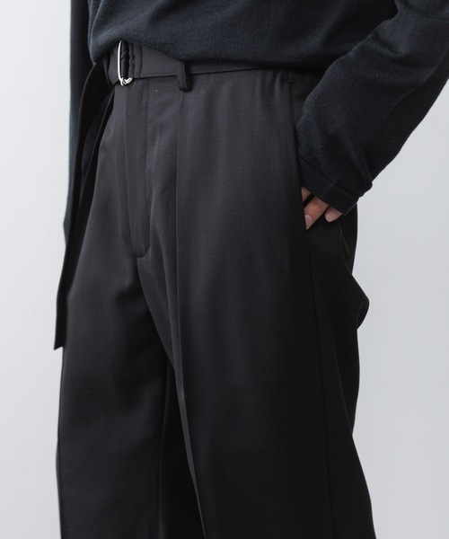 ATTACHMENT（アタッチメント）の「【 LIMITED 】WO/PE ストレッチギャバジン ベルテッドトラウザーズ / WO/PE STRECH GABARDINE BELTED TROUSERS（スラックス・メンズ・ダークグレー/ブラック・1/3/2）」の12枚目の写真