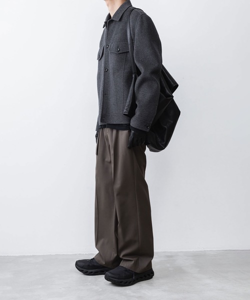 ATTACHMENT（アタッチメント）の「【 LIMITED 】WO/PE ストレッチギャバジン ベルテッドトラウザーズ / WO/PE STRECH GABARDINE BELTED TROUSERS（スラックス・メンズ・ダークグレー/ブラック・1/3/2）」の17枚目の写真
