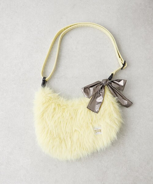 HELLO.SANFRANCISCO(ハローサンフランシスコ)の「【HELLO.SANFRANCISCO/ハローサンフランシスコ】リボンチャーム付マルチWAYファーBAG(トートバッグ・レディース・ピンク/イエロー/ブルー・ONE SIZE)」の4枚目の写真