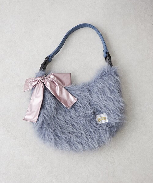 HELLO.SANFRANCISCO(ハローサンフランシスコ)の「【HELLO.SANFRANCISCO/ハローサンフランシスコ】リボンチャーム付マルチWAYファーBAG(トートバッグ・レディース・ピンク/イエロー/ブルー・ONE SIZE)」の5枚目の写真