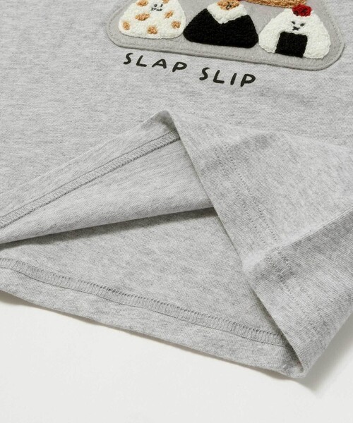 SLAP SLIP（スラップスリップ）の「【お揃い】おにぎりサガラ刺しゅう袖配色Tシャツ(80~130cm)（Tシャツ/カットソー・キッズ・グレー/オフホワイト・100cm/120cm/80ｃｍ/110cm/90cm/130cm）」の12枚目の写真