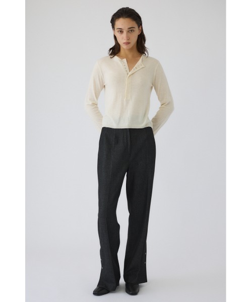 RIM.ARK（リムアーク）の「Hook design silk blend knit ホックデザインシルクブレンドニット（ニット/セーター・レディース・ライトグリーン/ブラウン/グレー/ブラック/アイボリー・FREE）」の6枚目の写真