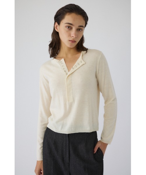 RIM.ARK（リムアーク）の「Hook design silk blend knit ホック