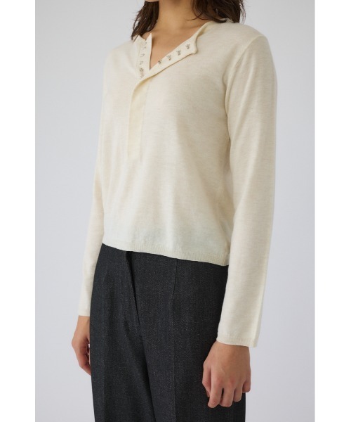 Hook design silk blend knit ホックデザインシルクブレンド