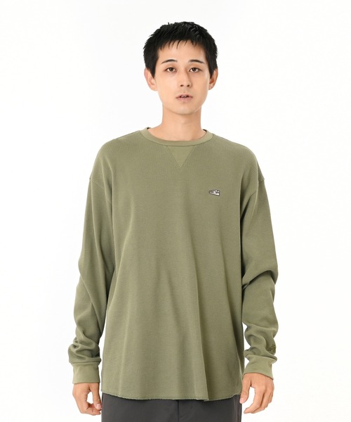 NEW BALANCE(ニューバランス)の「シューパッチワッフルロングスリーブ(Tシャツ/カットソー・メンズ・オフホワイト/カーキ・LARGE/XX-LARGE/MEDIUM/X-LARGE/SMALL)」の2枚目の写真