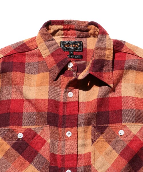 美品✨BEAMS+ 25年AW パッチワークフランネルシャツ チェック XL 美品✨