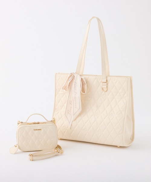 one after another NICE CLAUP（ワンアフターアナザーナイスクラップ）の「【LouLoumei】スカーフ付きキャリーオントートバッグ（トートバッグ・レディース・ピンク/ブラック/アイボリー・FREE）」の18枚目の写真