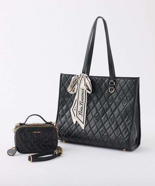 one after another NICE CLAUP（ワンアフターアナザーナイスクラップ）の「【LouLoumei】スカーフ付きキャリーオントートバッグ（トートバッグ・レディース・ピンク/ブラック/アイボリー・FREE）」の19枚目の写真