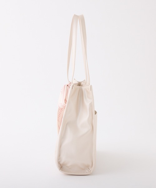 one after another NICE CLAUP（ワンアフターアナザーナイスクラップ）の「【LouLoumei】スカーフ付きキャリーオントートバッグ（トートバッグ・レディース・ピンク/ブラック/アイボリー・FREE）」の7枚目の写真