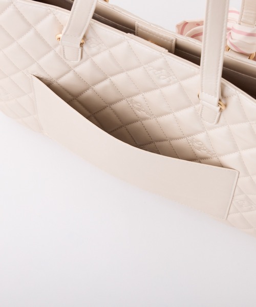 one after another NICE CLAUP（ワンアフターアナザーナイスクラップ）の「【LouLoumei】スカーフ付きキャリーオントートバッグ（トートバッグ・レディース・ピンク/ブラック/アイボリー・FREE）」の10枚目の写真