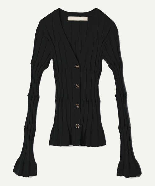 leinwande(ラインヴァンド)の「【leinwande】Grid Rib Cardigan(カーディガン/ボレロ・レディース・グリーン/ブラック/イエロー・ONE SIZE)」の5枚目の写真