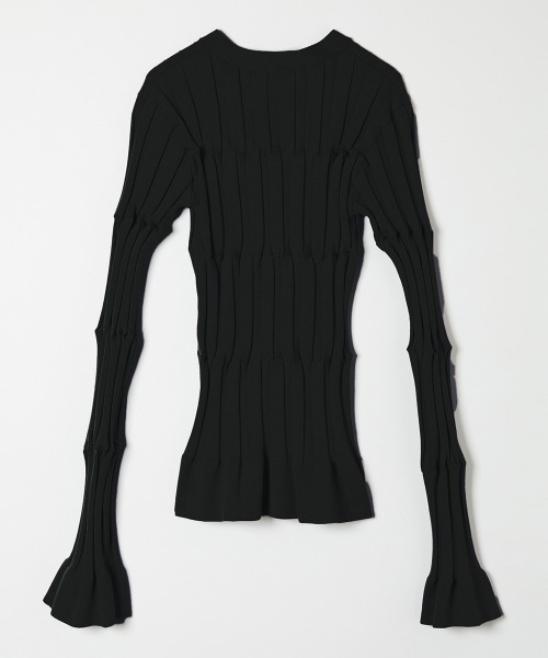 leinwande(ラインヴァンド)の「【leinwande】Grid Rib Cardigan(カーディガン/ボレロ・レディース・グリーン/ブラック/イエロー・ONE SIZE)」の6枚目の写真